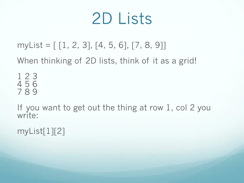 2d lists