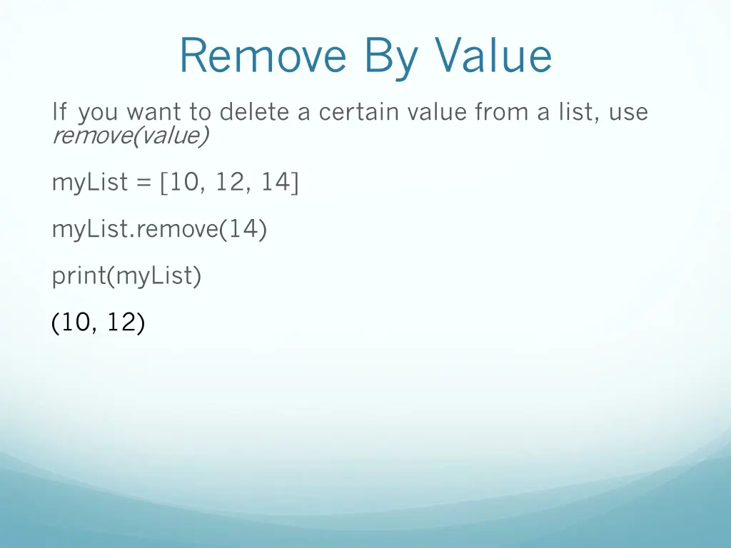 remove by value
