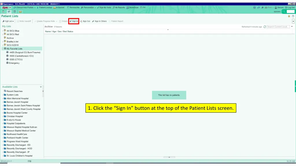 1 click the sign in button