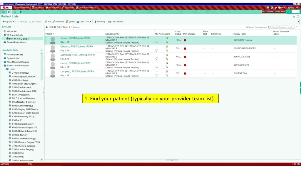 1 find your patient typically on your provider