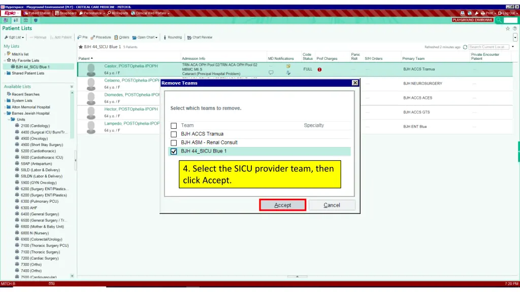 4 select the sicu provider team then click accept