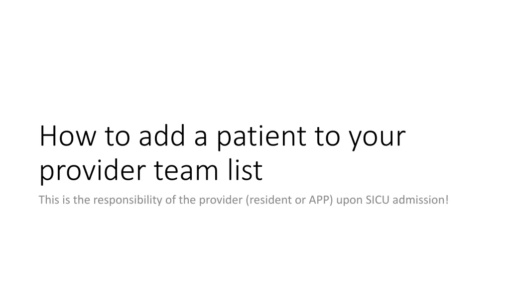 how to add a patient to your provider team list