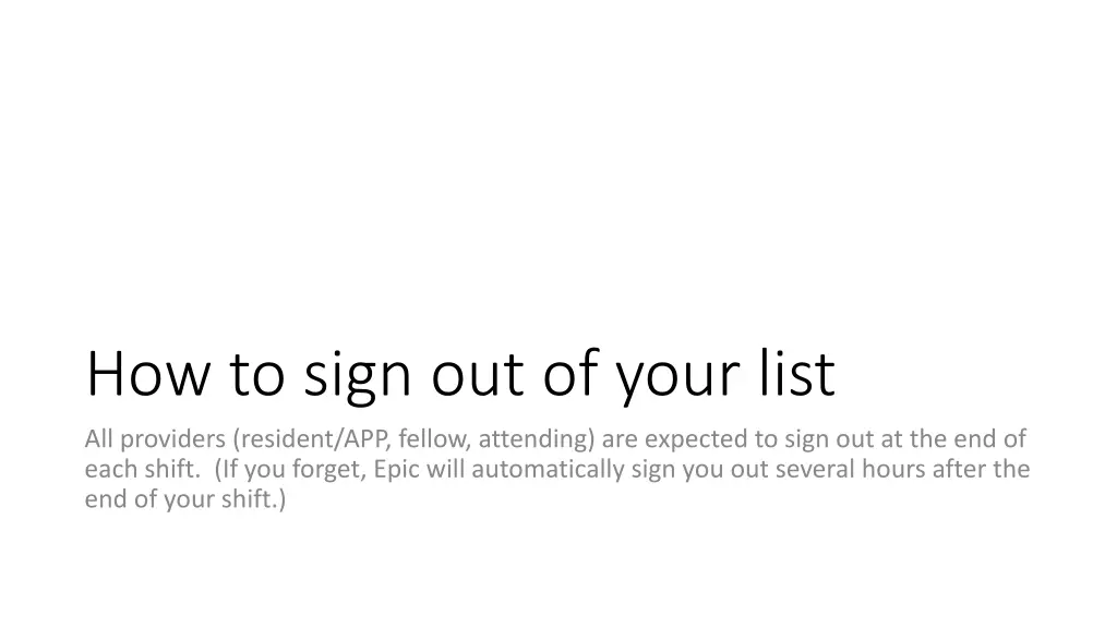 how to sign out of your list all providers