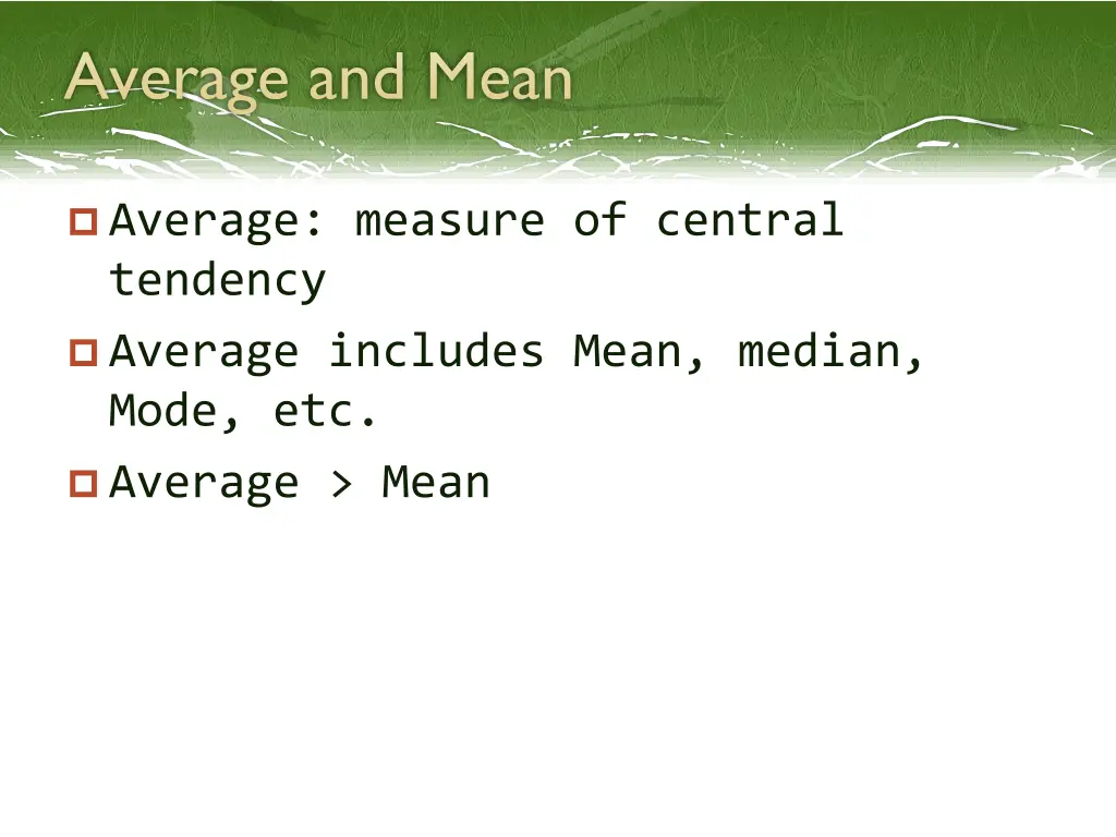 average and mean