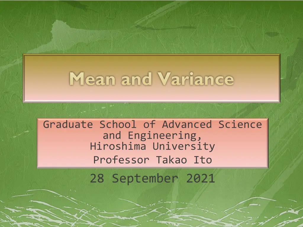 mean and variance