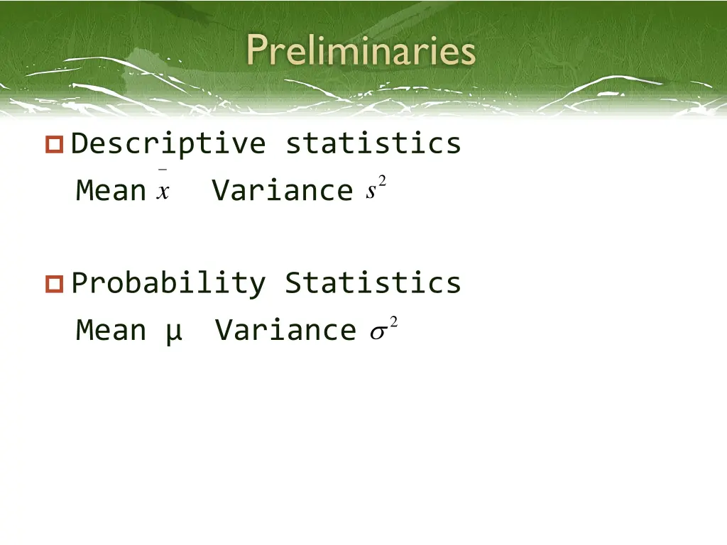 preliminaries
