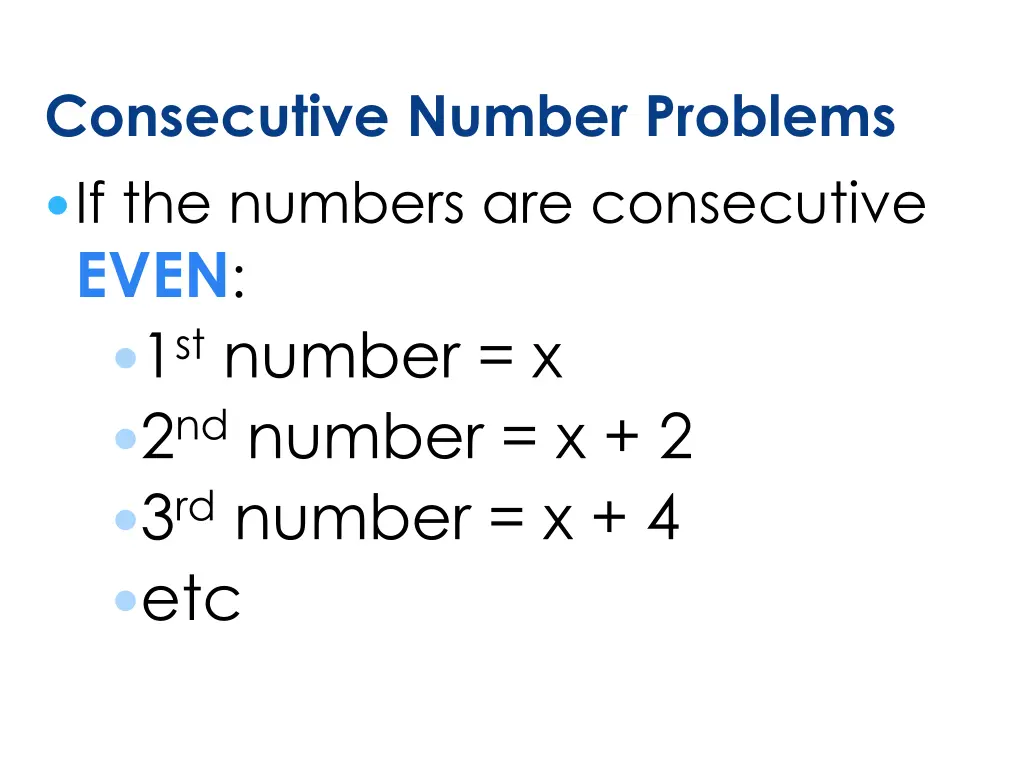 consecutive number problems if the numbers 2