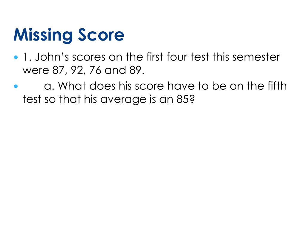 missing score