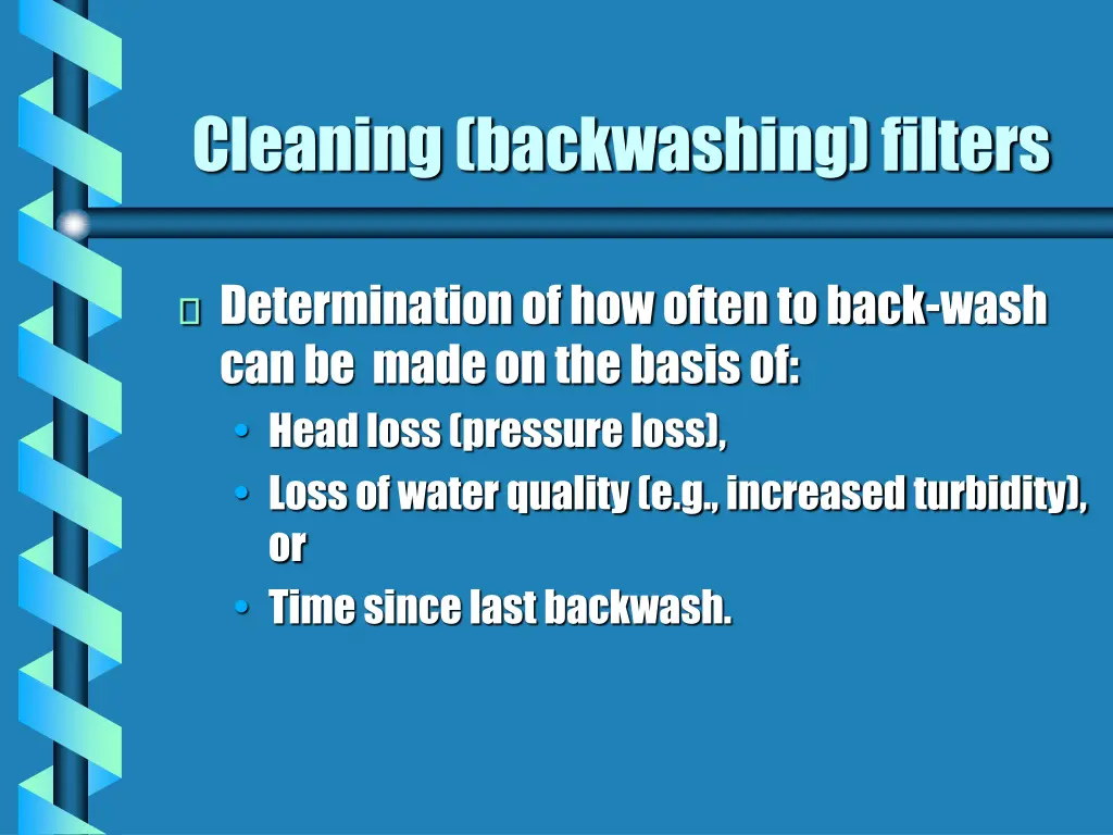 cleaning backwashing filters