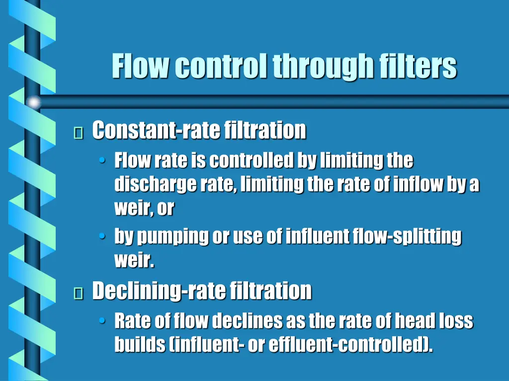 flow control through filters