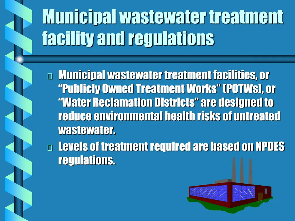 municipal wastewater treatment facility