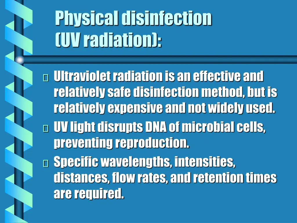 physical disinfection uv radiation