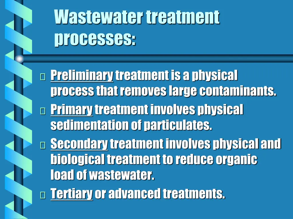 wastewater treatment processes