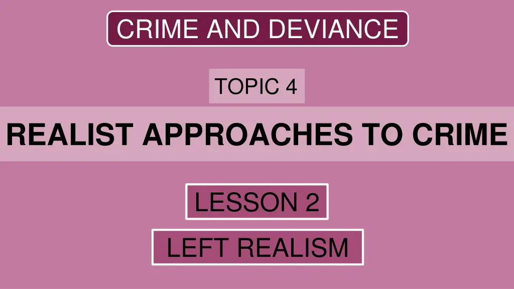 crime and deviance