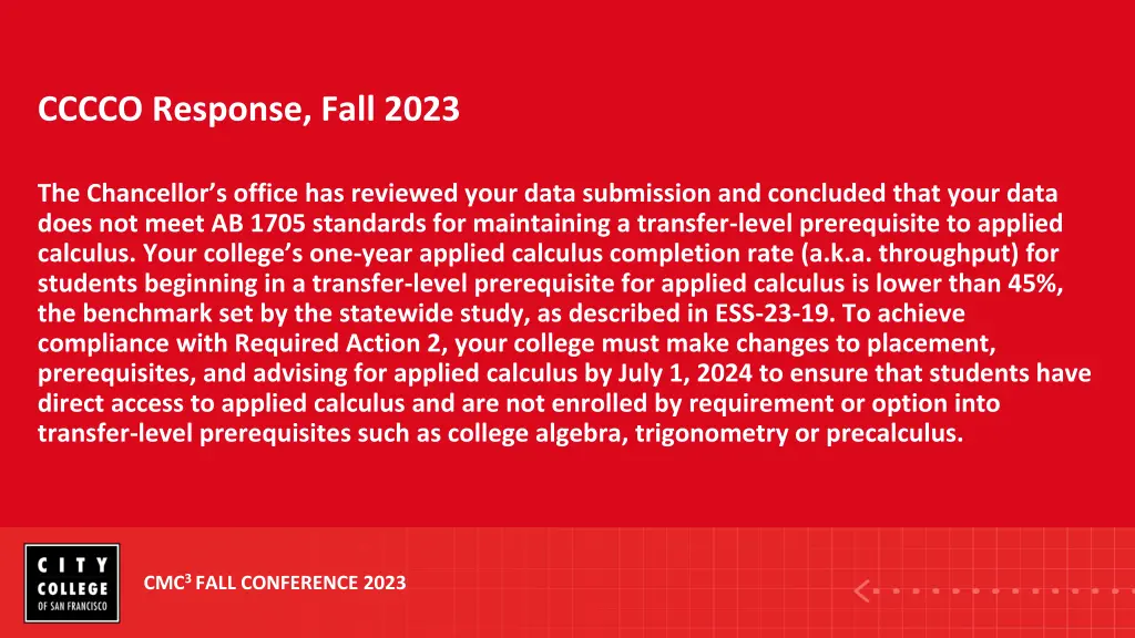 cccco response fall 2023