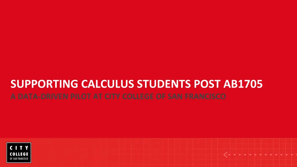 supporting calculus students post ab1705 a data