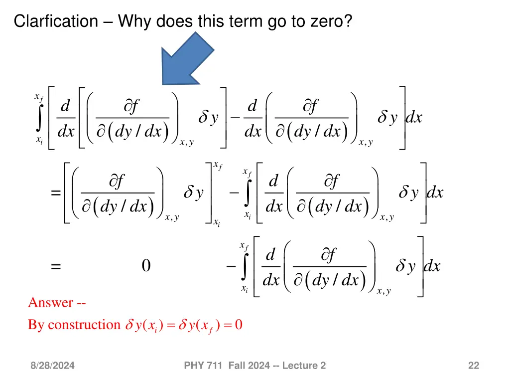 clarfication why does this term go to zero