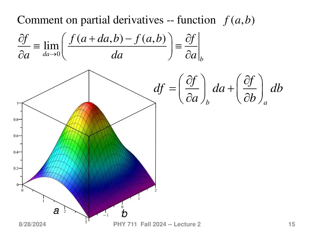 comment on partial derivatives function