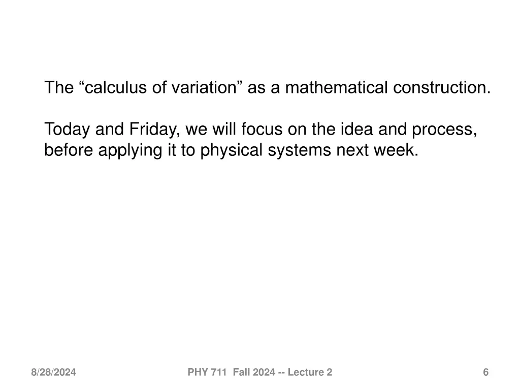 the calculus of variation as a mathematical