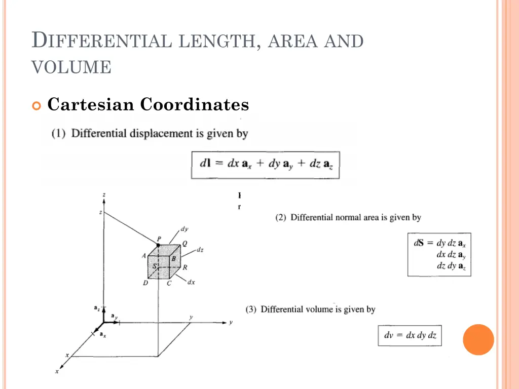 d ifferential length area and volume