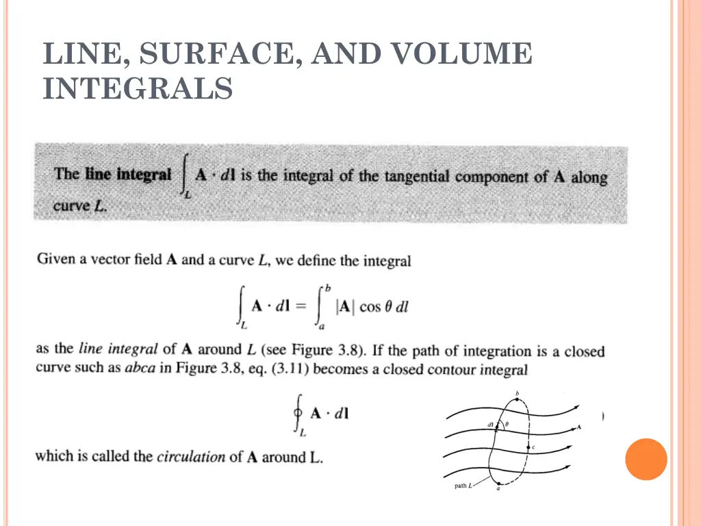 line surface and volume integrals