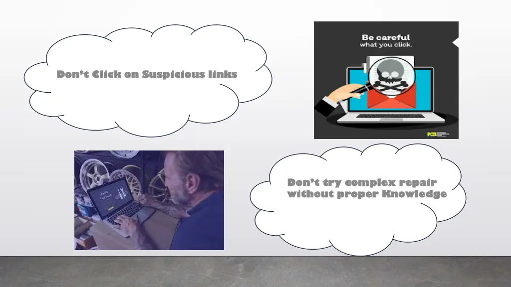 don t click on suspicious links don t click