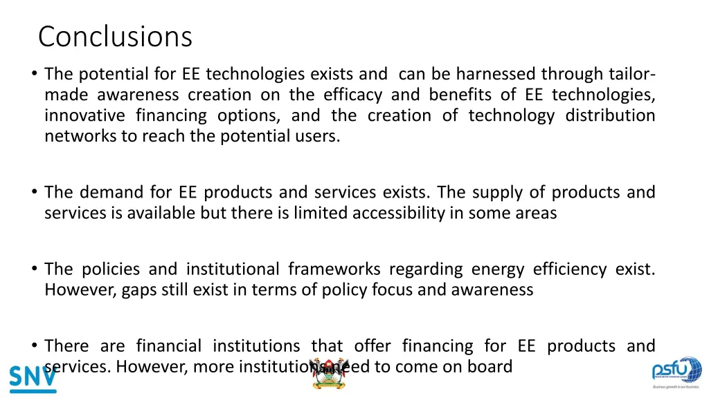 conclusions the potential for ee technologies