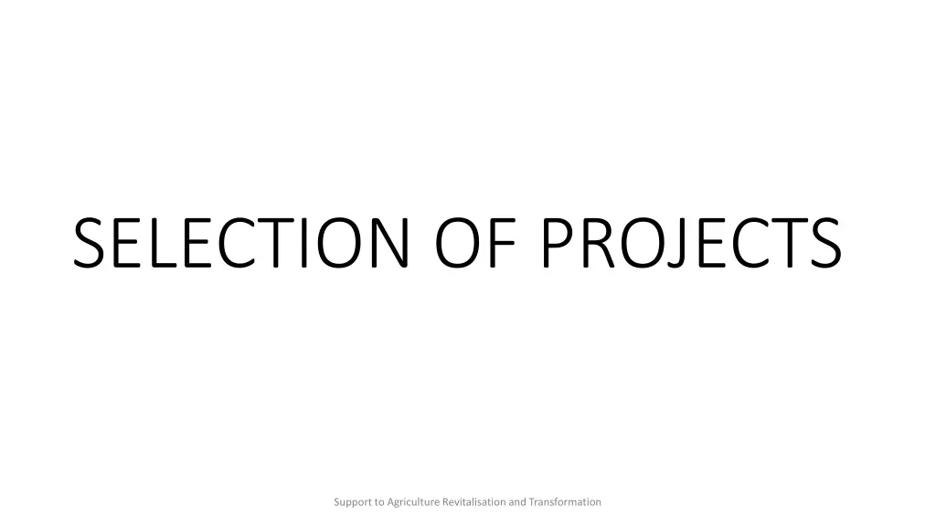 selection of projects