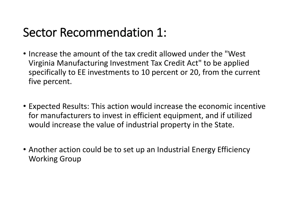 sector recommendation 1 sector recommendation 1