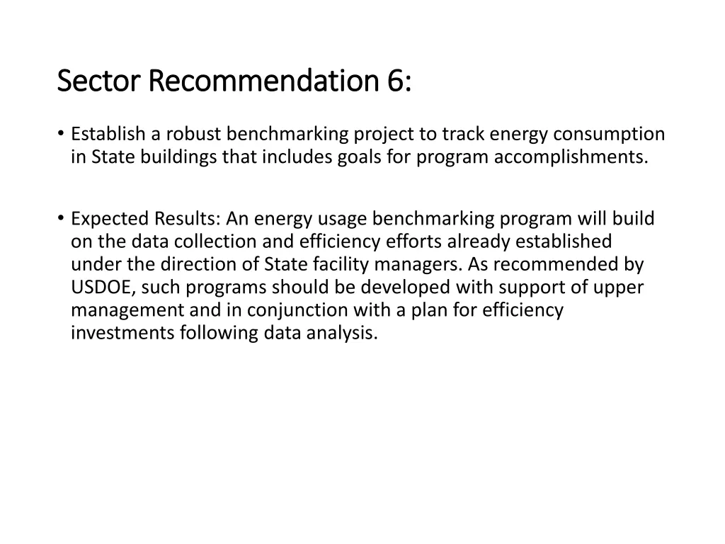 sector recommendation 6 sector recommendation 6