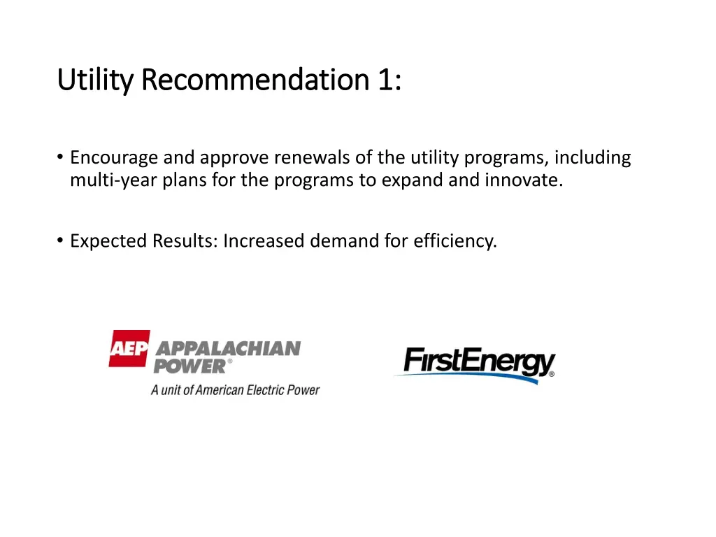 utility recommendation 1 utility recommendation 1