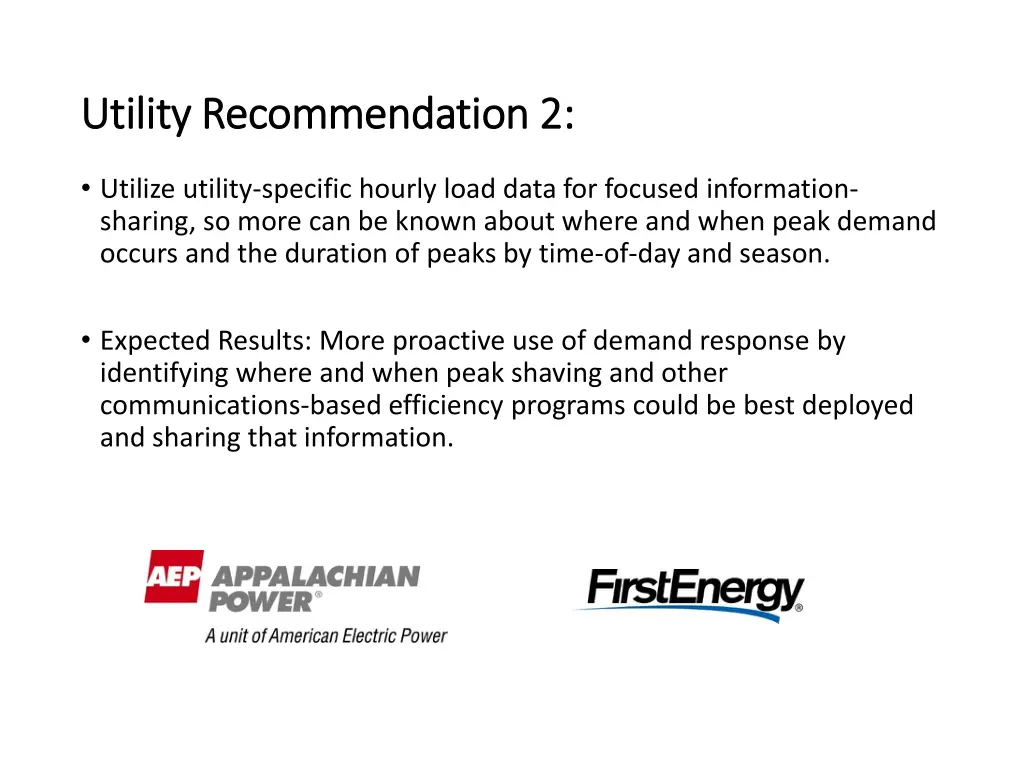 utility recommendation 2 utility recommendation 2