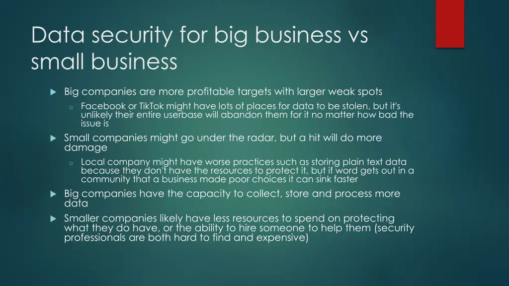 data security for big business vs small business