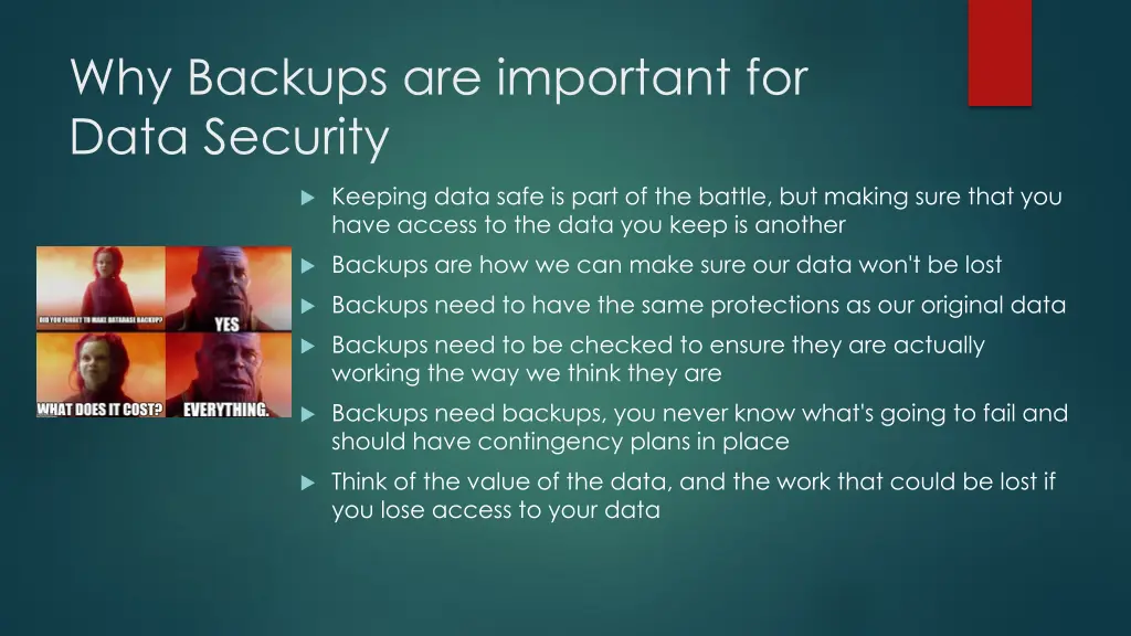 why backups are important for data security