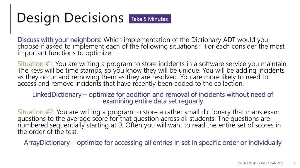 design decisions