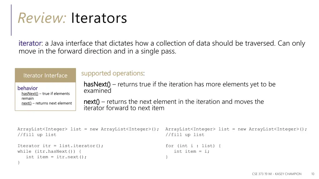 review iterators