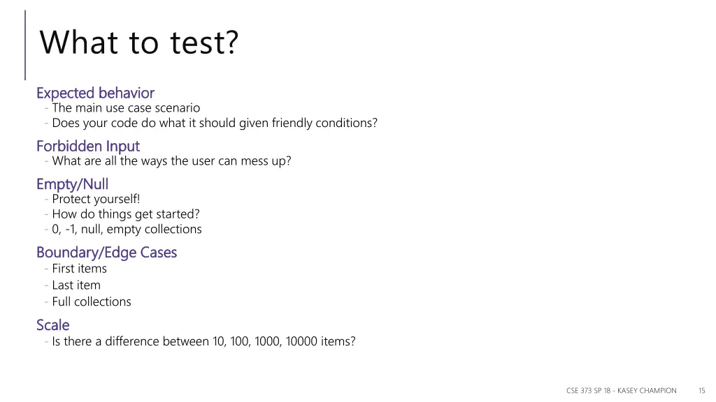 what to test
