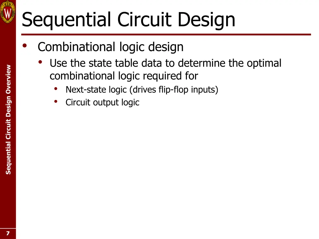 sequential circuit design combinational logic