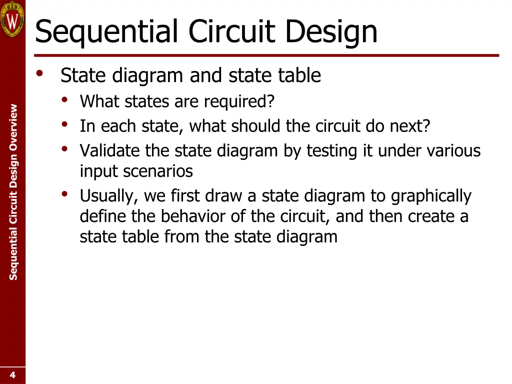 sequential circuit design state diagram and state