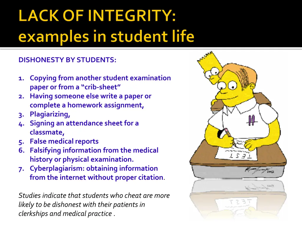 dishonesty by students 1 copying from another
