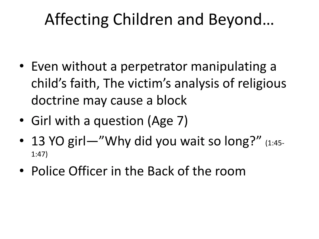 affecting children and beyond