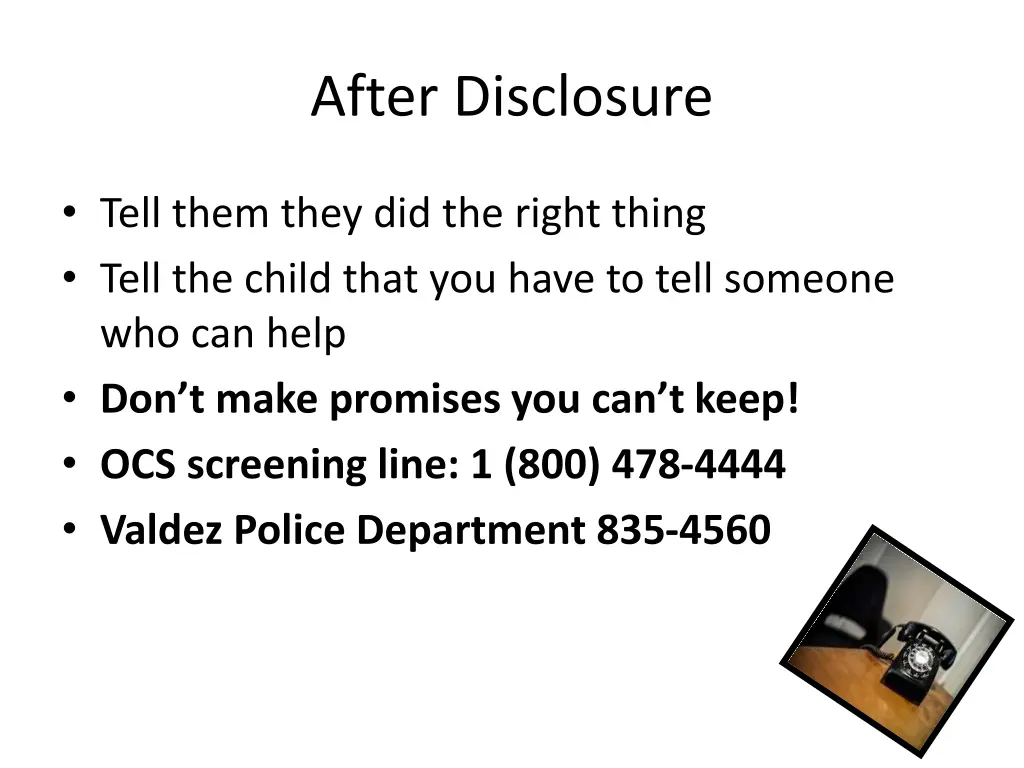 after disclosure