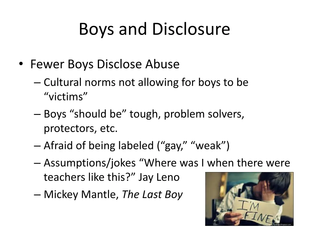 boys and disclosure