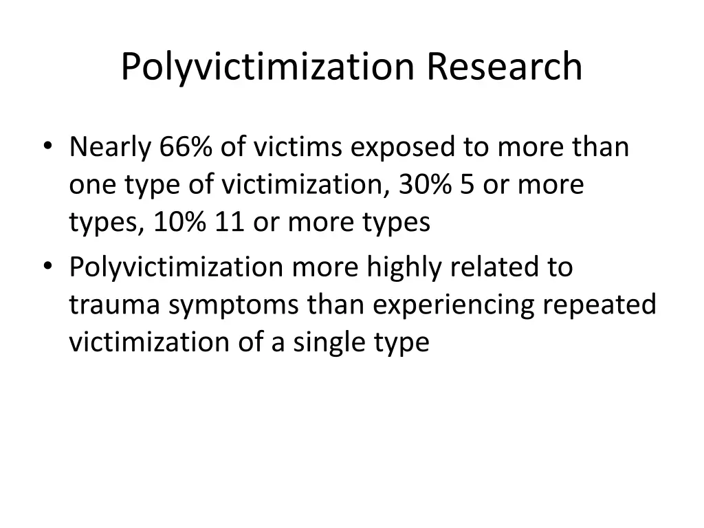 polyvictimization research