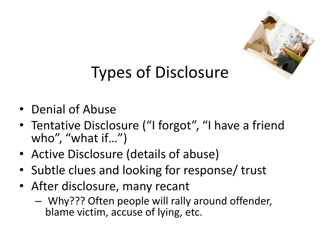 types of disclosure