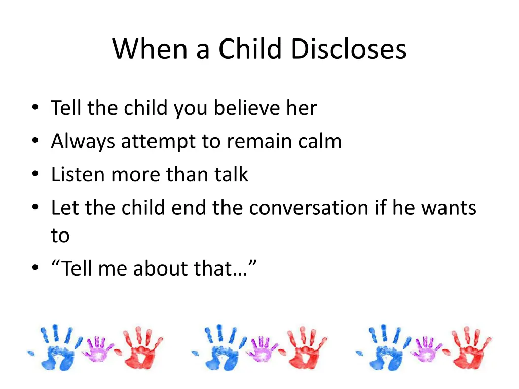 when a child discloses