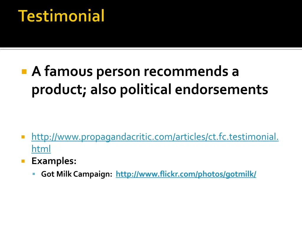 a famous person recommends a product also