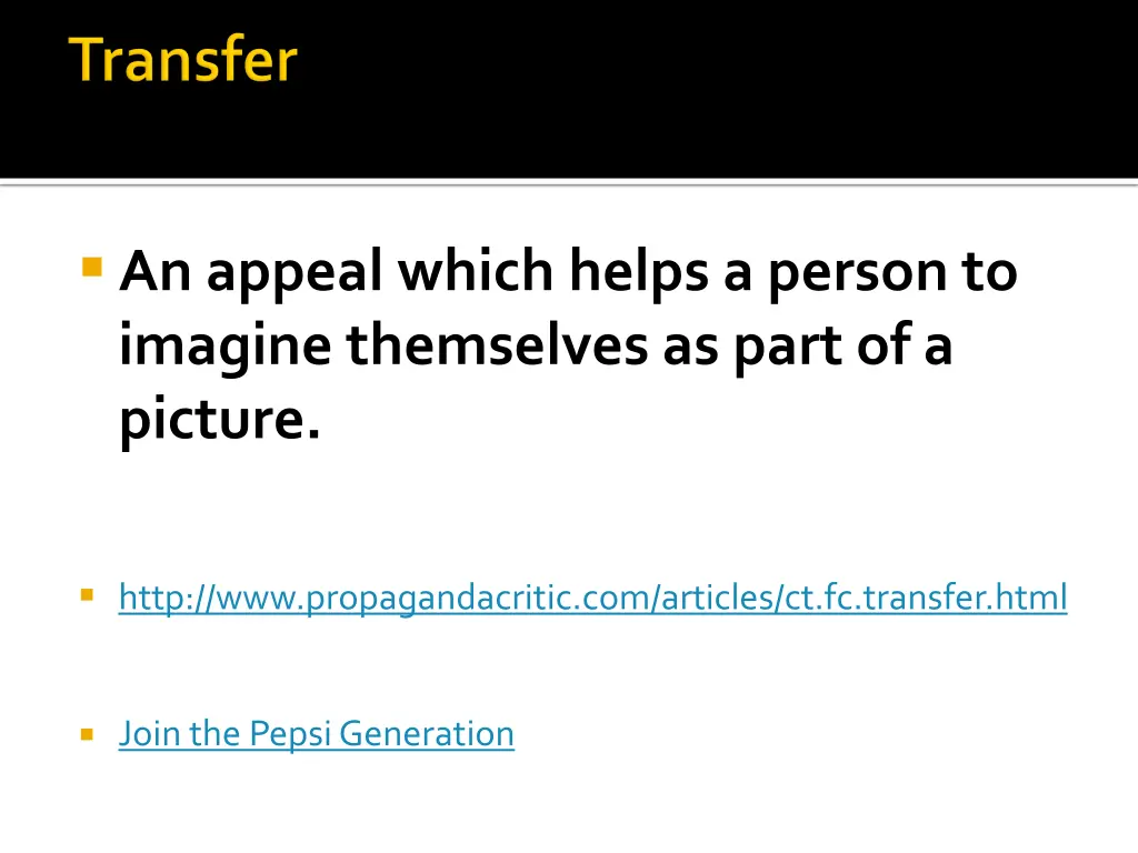 an appeal which helps a person to imagine