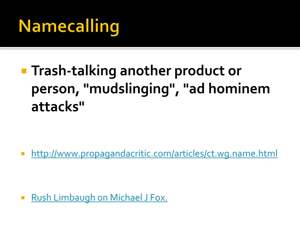 trash talking another product or person