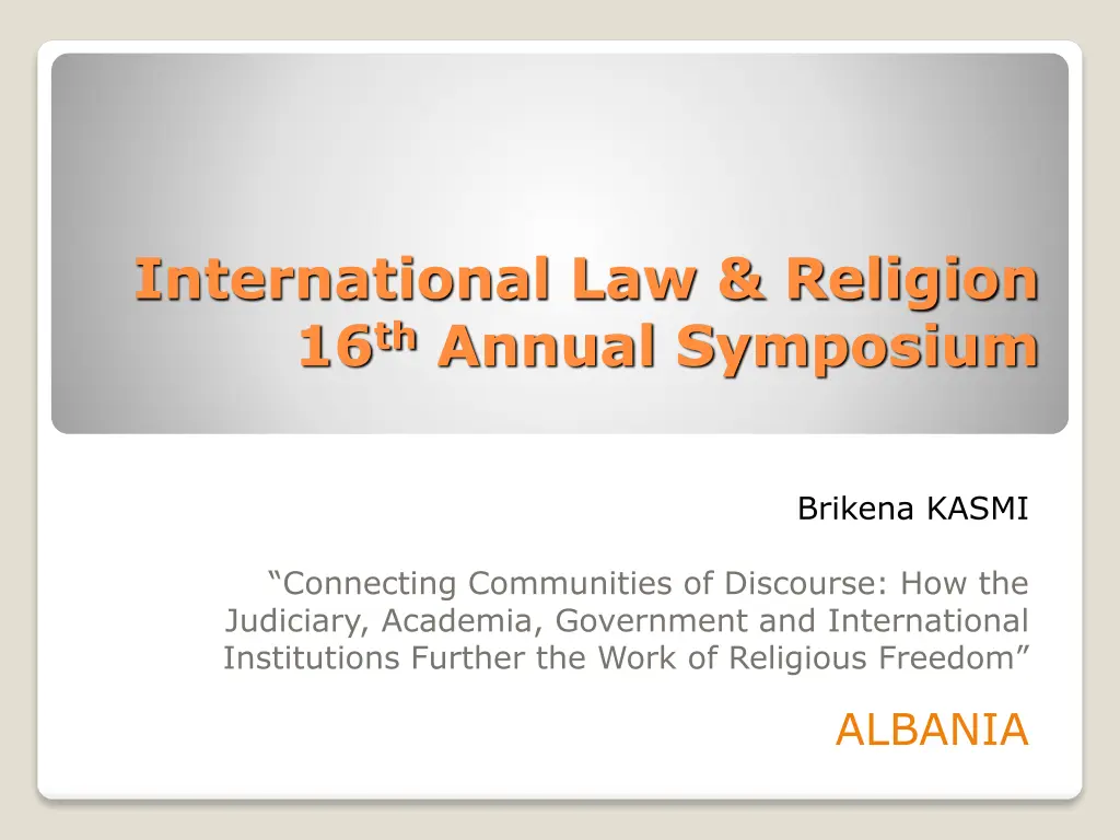 international law religion 16 th annual symposium